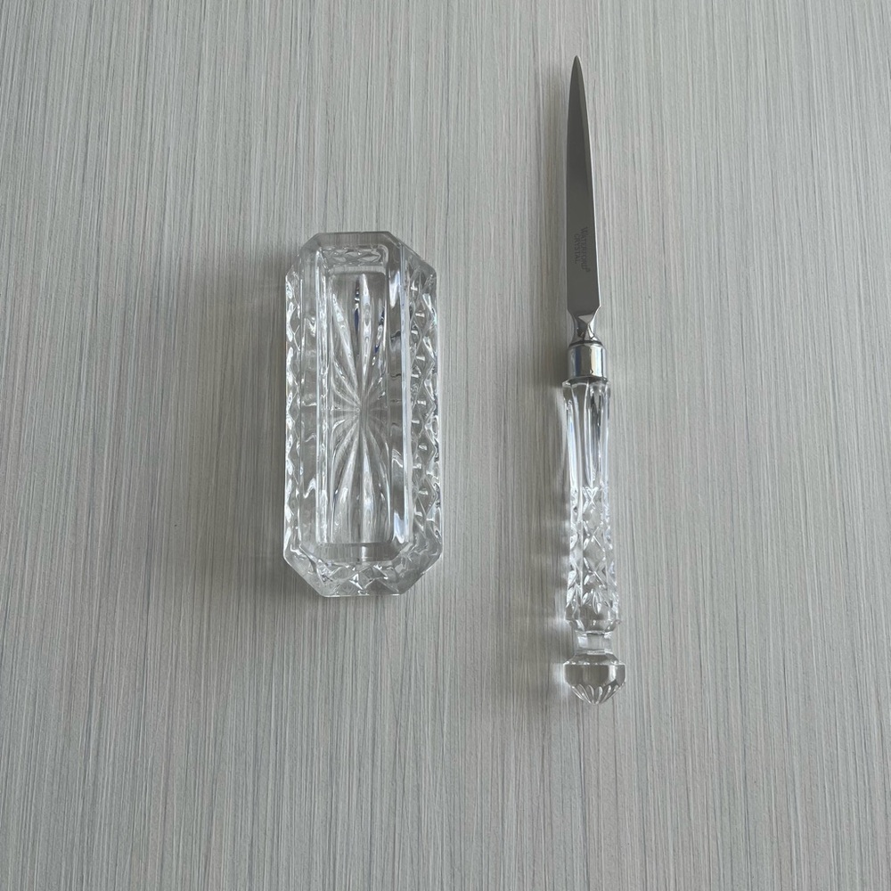 Crystal card holder & letter opener - Picture 2 of 10